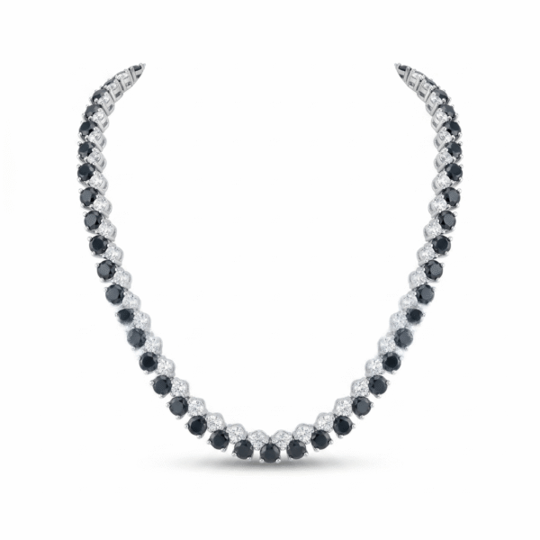 Fancy Blue Saphire and Diamond Necklace