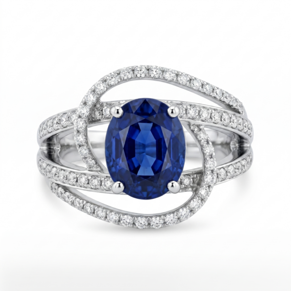 Oval Blue Saphire Ring
