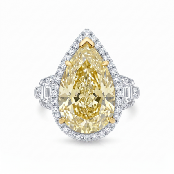 Fancy Yellow Pear Shape Ring