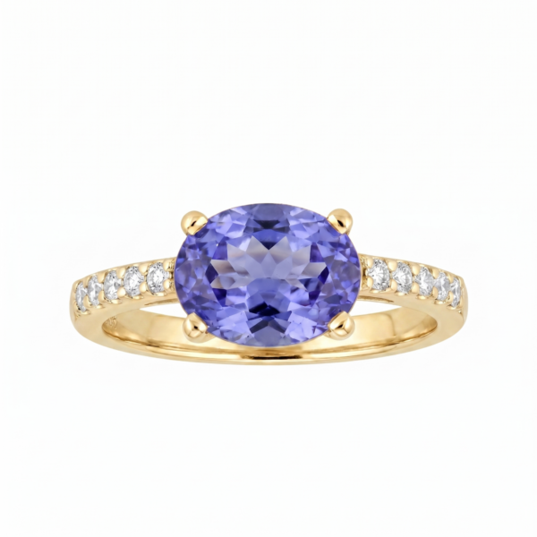 Oval Tanzanite Ring with Diamonds