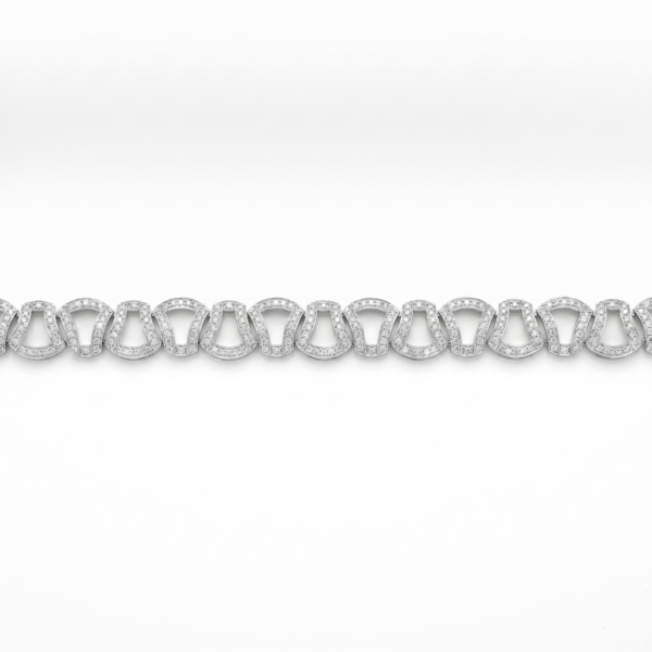 Fancy Link Bracelet with Diamonds